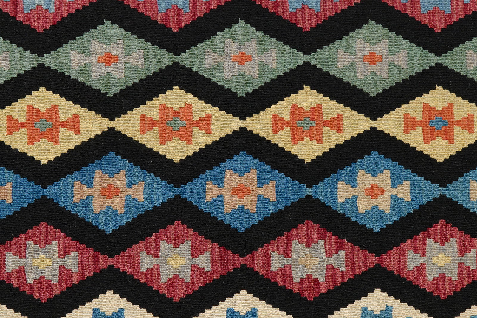 Kelim Gashgai — Handgefertigt, 197x157 cm, Beige, 100% Virgin Wool | View 6