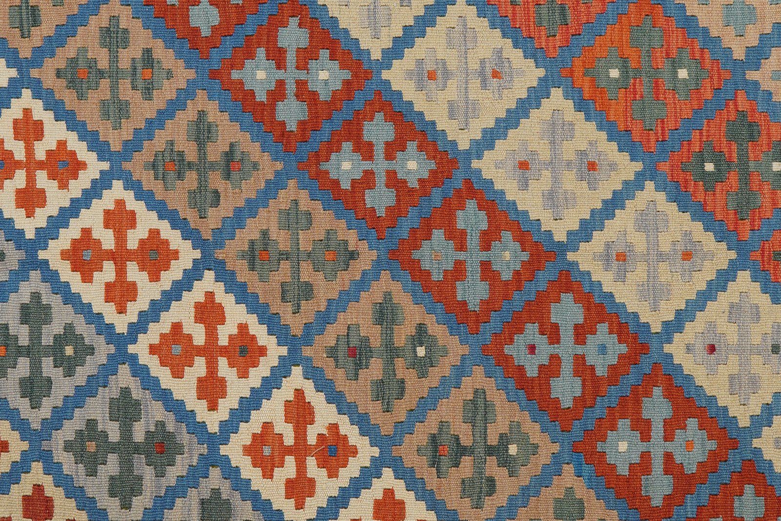 Kelim Gashgai — Handmade, 157x213 cm, Blue, 100% Virgin Wool | View 5