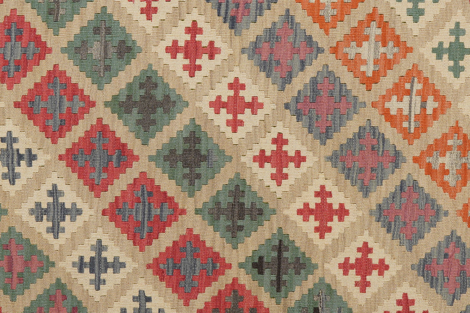 Kelim Gashgai — Handgefertigt, 210x152 cm, Grün, 100% Virgin Wool | View 6