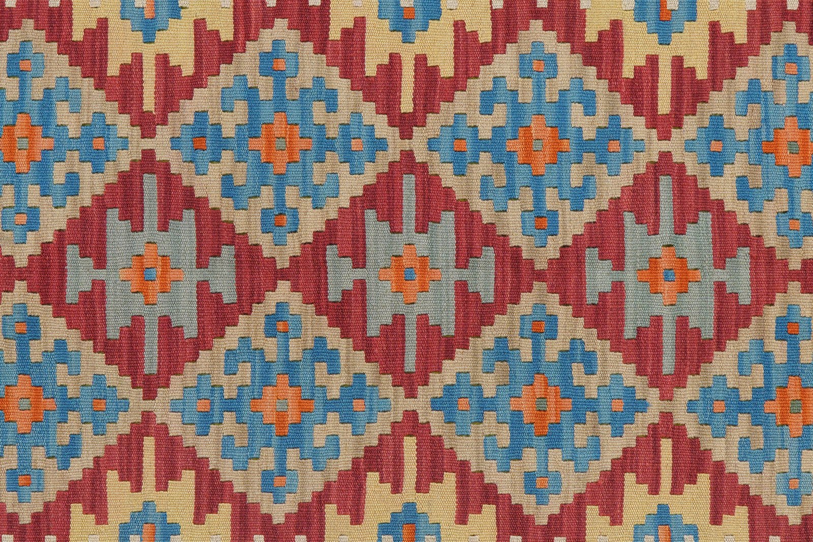 Kelim Gashgai — Handmade, 155x200 cm, Red, 100% Virgin Wool | View 5