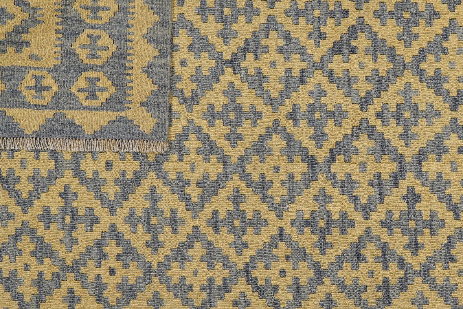 Kelim Gashgai — Handmade, 165x234 cm, Yellow, 100% Virgin Wool | View 6