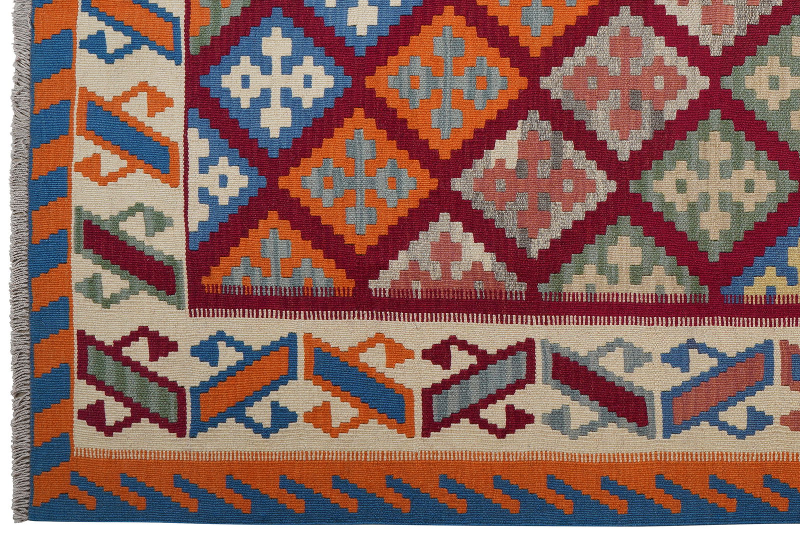 Kelim Gashgai — Handgefertigt, 235x177 cm, Beige, 100% Virgin Wool | View 4