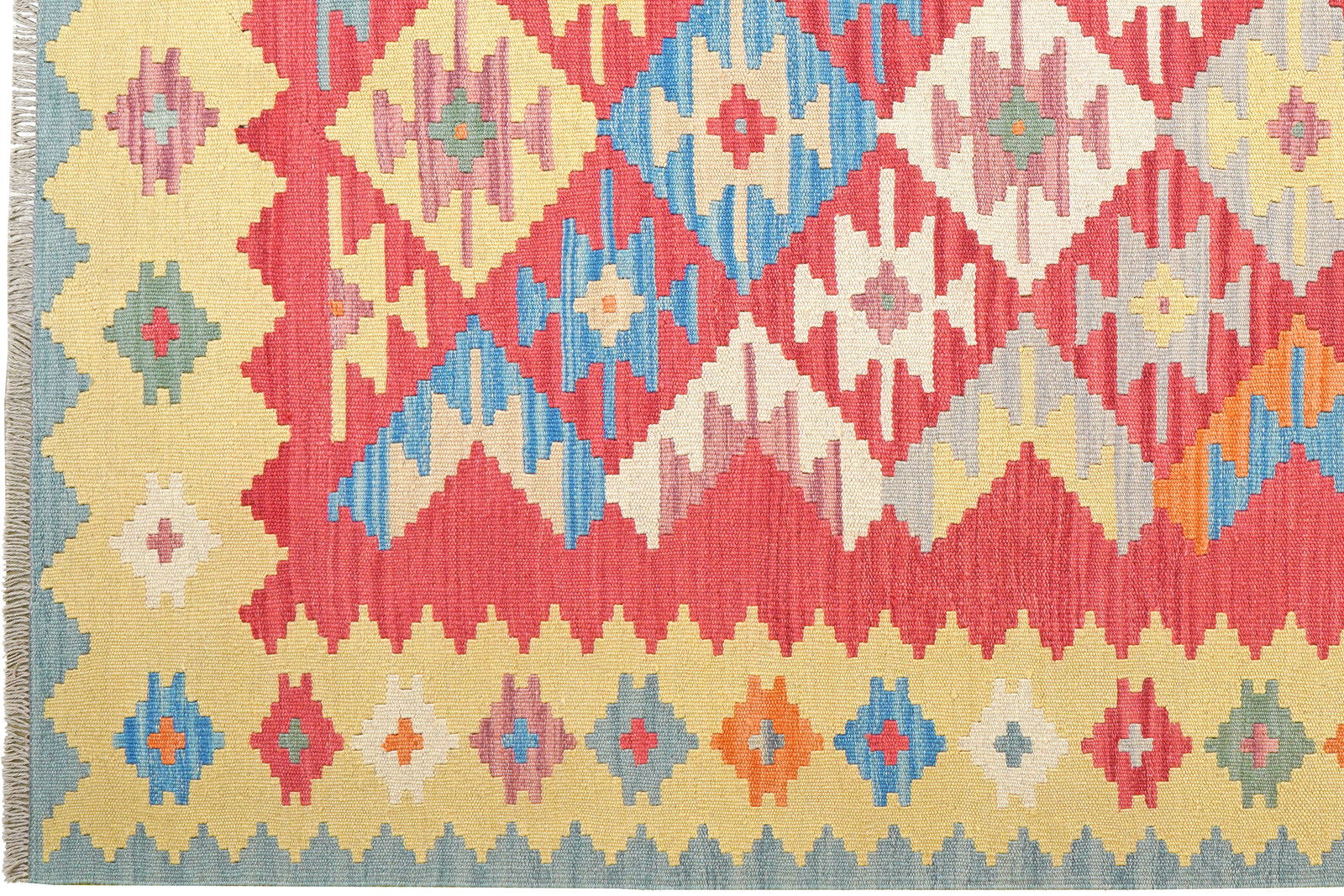 Kelim Gashgai — Handgefertigt, 246x170 cm, Beige, 100% Virgin Wool | View 4