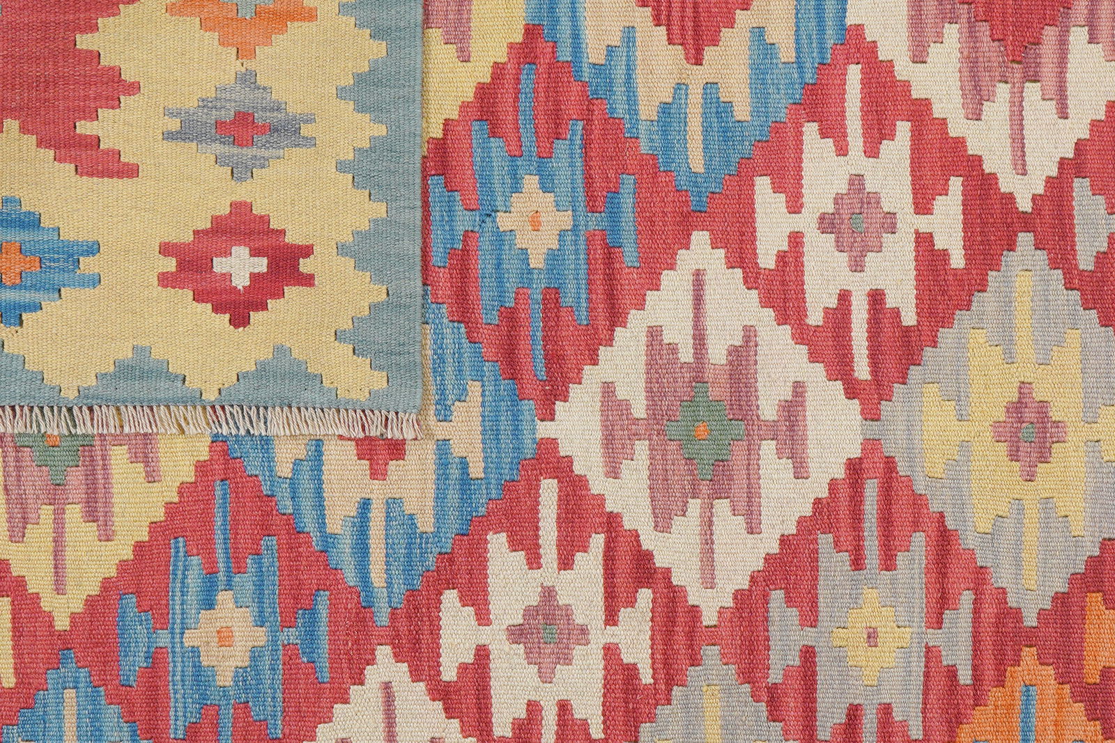 Kelim Gashgai — Handgefertigt, 246x170 cm, Beige, 100% Virgin Wool | View 7