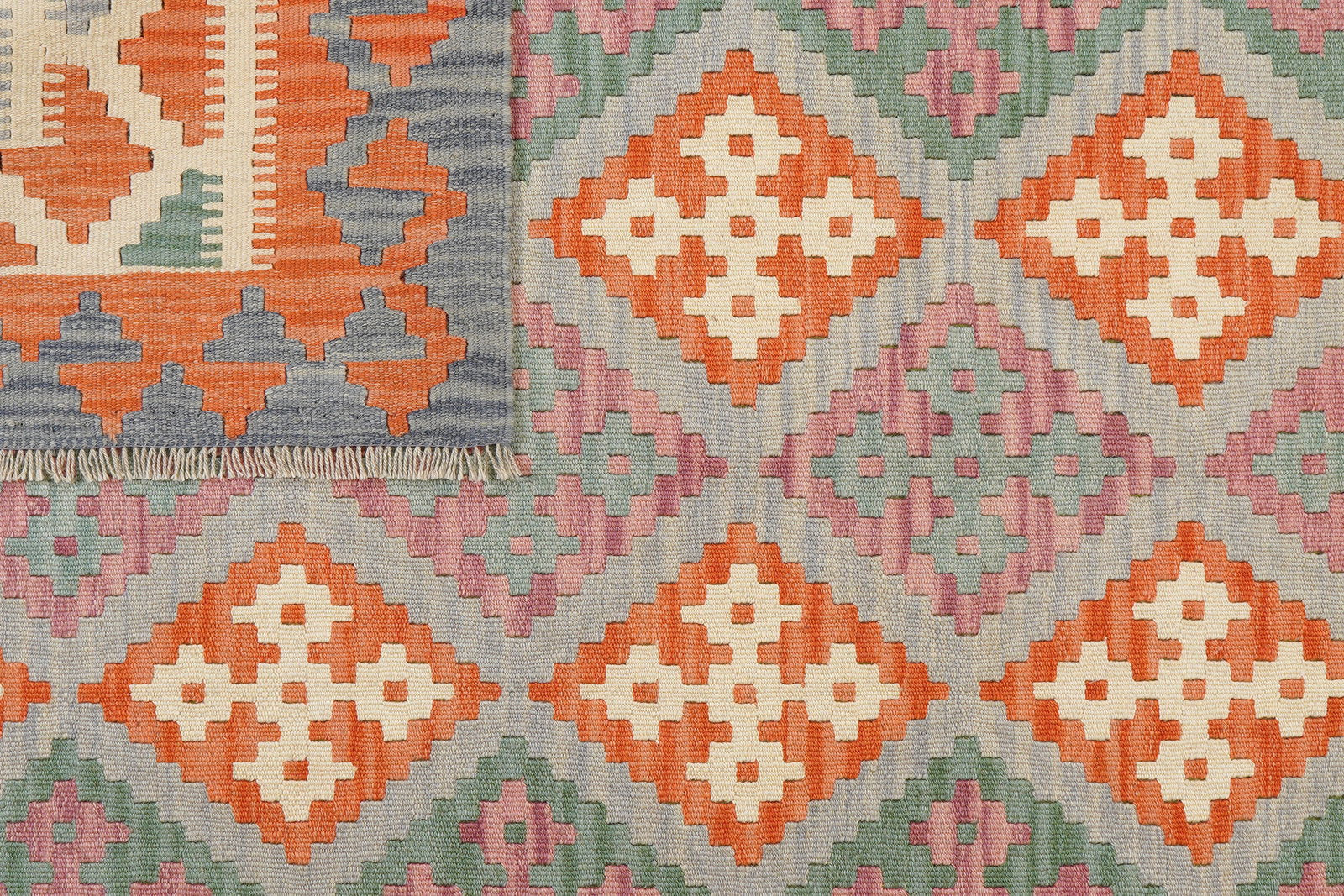 Kelim Gashgai — Handgefertigt, 256x182 cm, Beige, 100% Virgin Wool | View 7