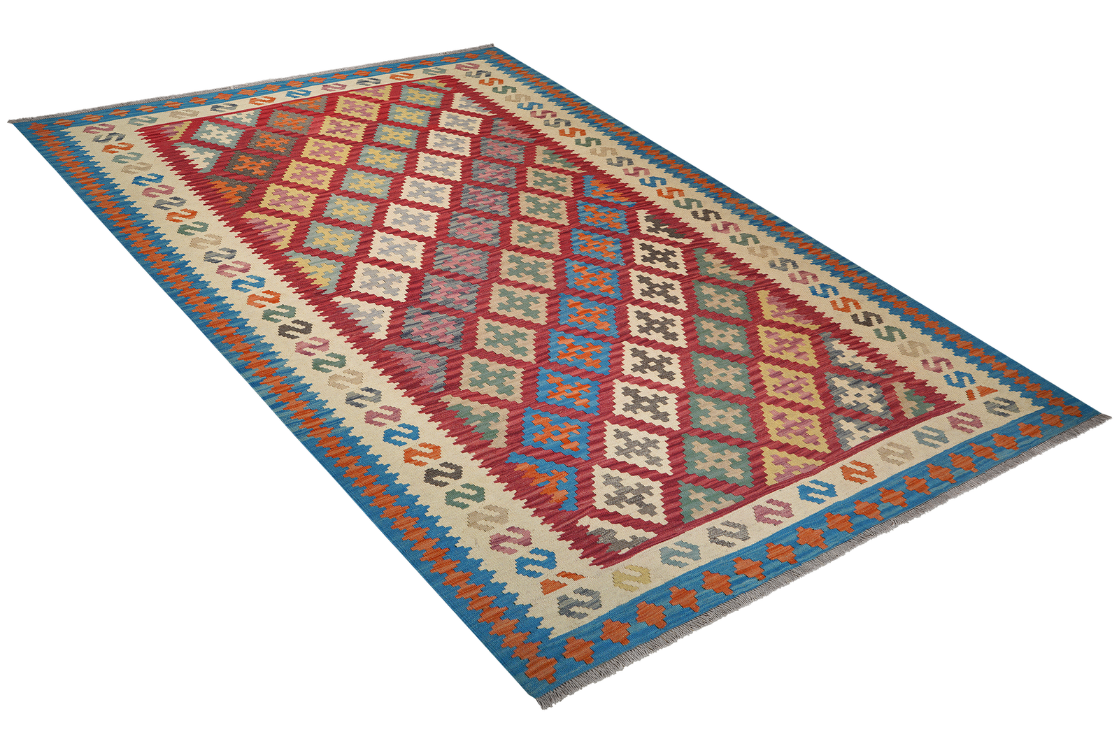 Kelim Gashgai — Handgefertigt, 297x210 cm, Beige, 100% Virgin Wool | View 5