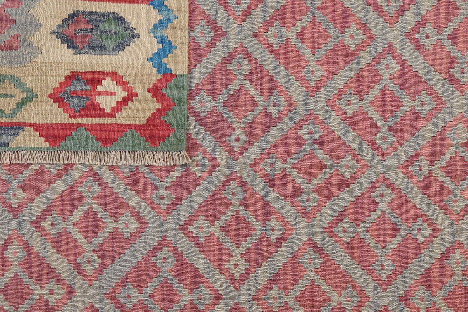 Kelim Gashgai — Handmade, 175x249 cm, Beige, 100% Virgin Wool | View 6