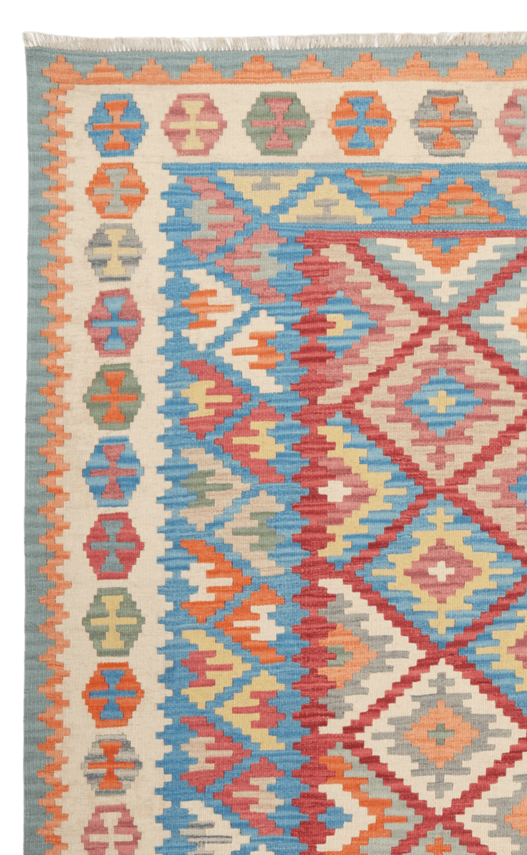 Kelim Gashgai — Handmade, 253x308 cm, Red, 100% Virgin Wool | View 3