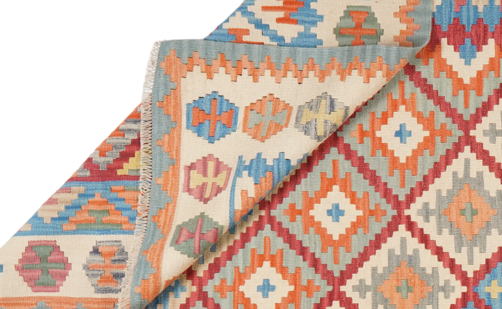 Kelim Gashgai — Handgefertigt, 308x253 cm, Beige, 100% Virgin Wool | View 6