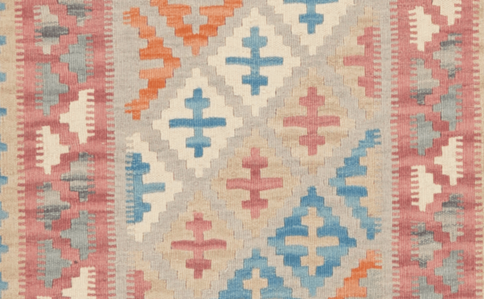 Kelim Gashgai — Handmade, 84x419 cm, Grey, 100% Virgin Wool | View 4