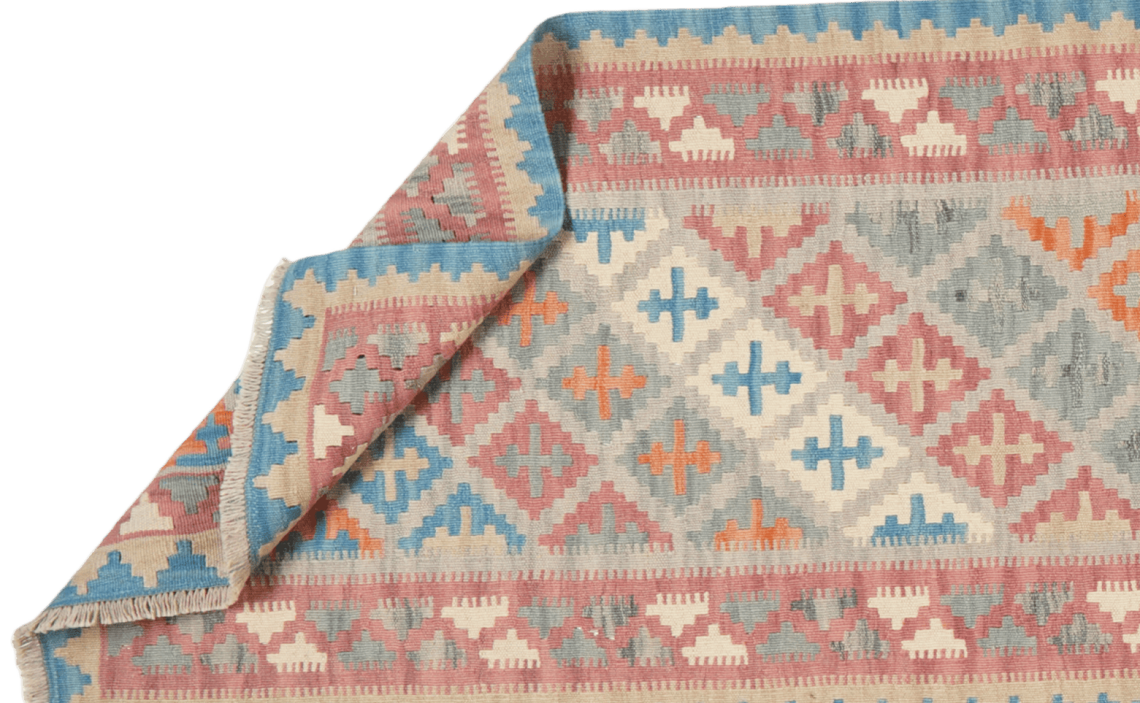 Kelim Gashgai — Handmade, 84x419 cm, Grey, 100% Virgin Wool | View 5