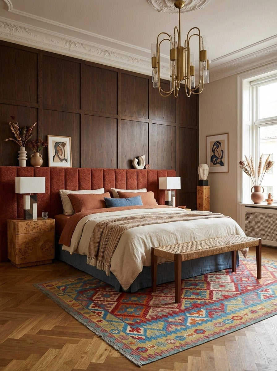 Kelim Gashgai — Handgefertigt, 290x200 cm, Blau, 100% Virgin Wool | Back view