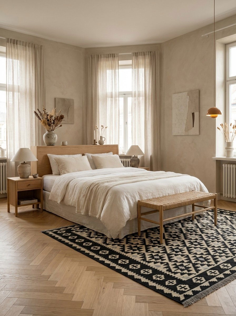 Kelim Gashgai — Handgefertigt, 296x208 cm, Schwarz, 100% Virgin Wool | Detail view