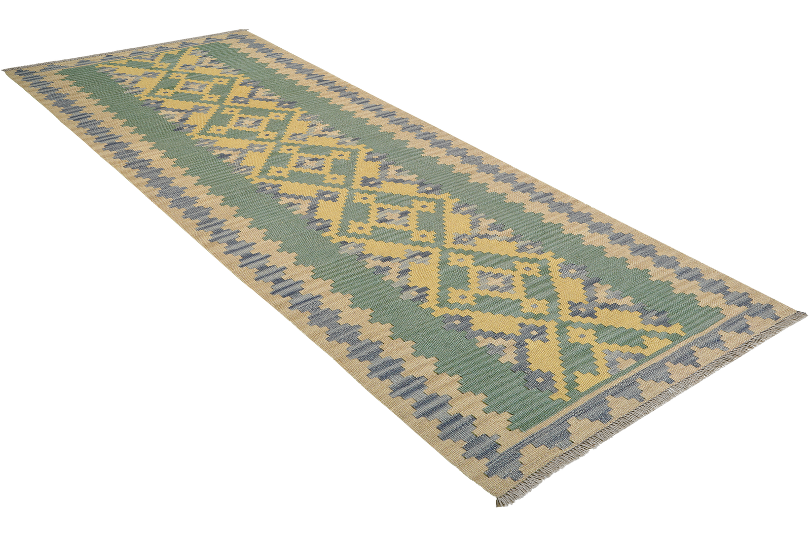 Kelim Gashgai — Handgefertigt, 252x90 cm, Beige, 100% Virgin Wool | View 5