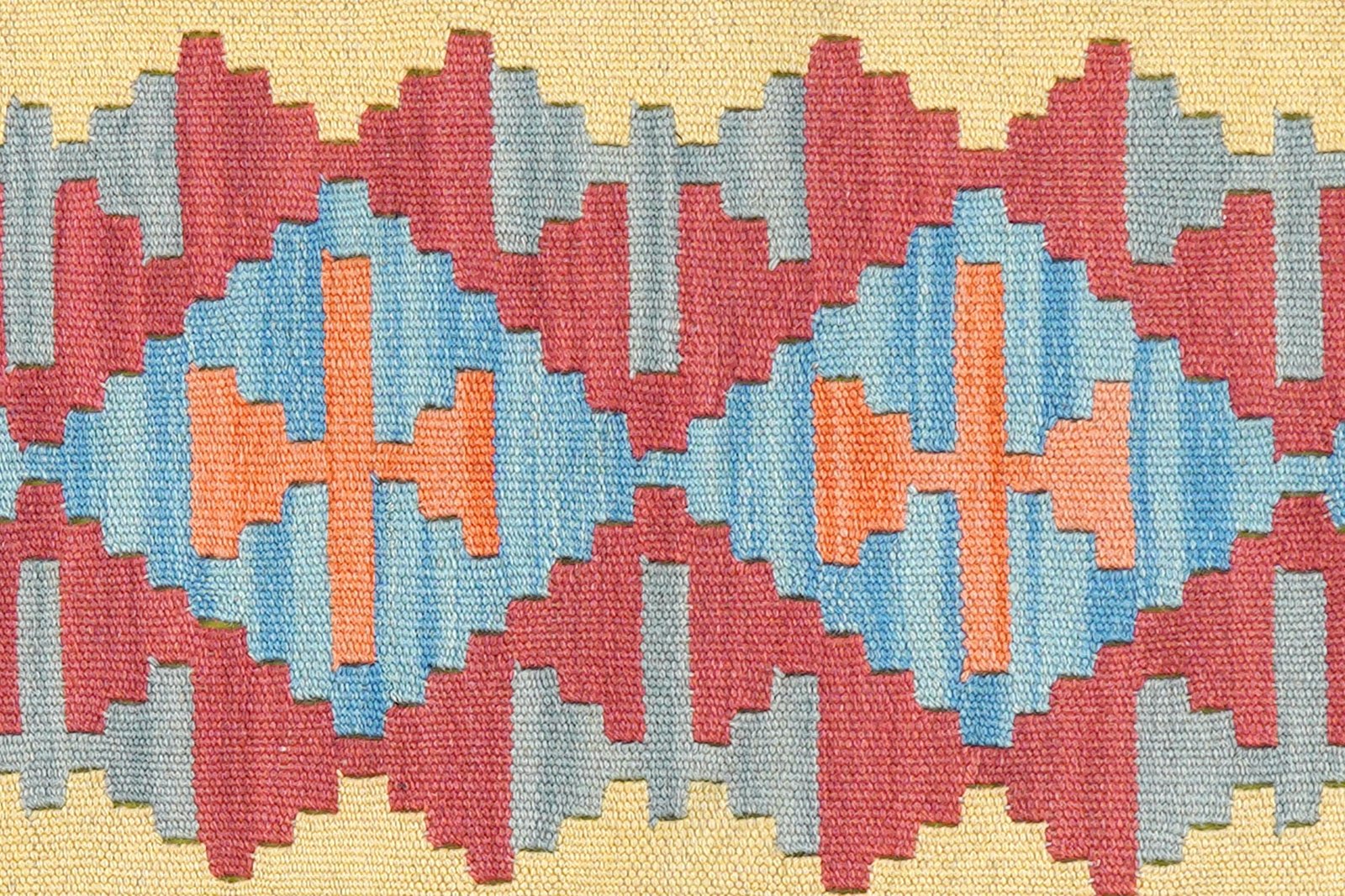 Kelim Gashgai — Handmade, 59x195 cm, Red, 100% Virgin Wool | View 5