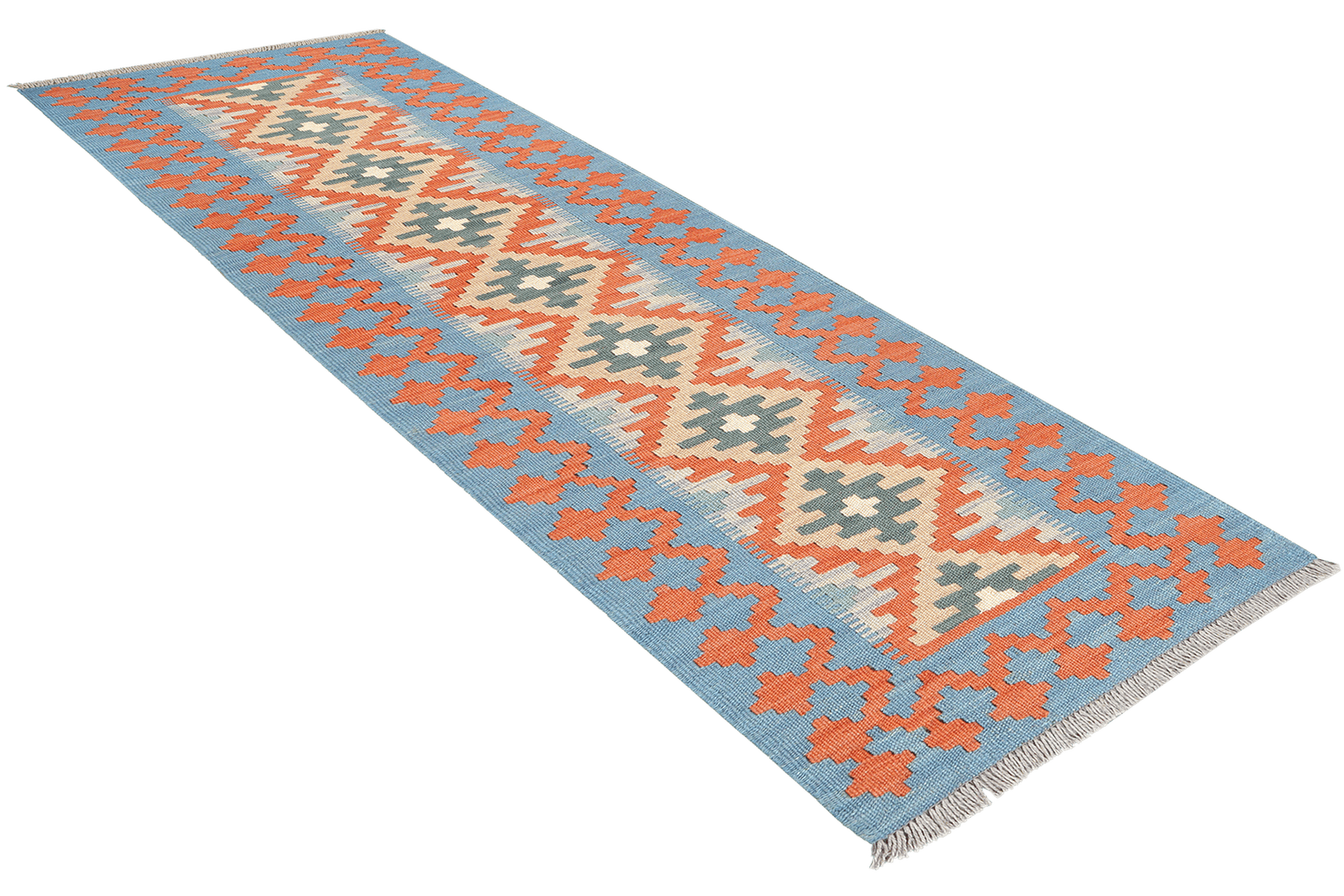 Kelim Gashgai — Handmade, 58x198 cm, Red, 100% Virgin Wool | View 4