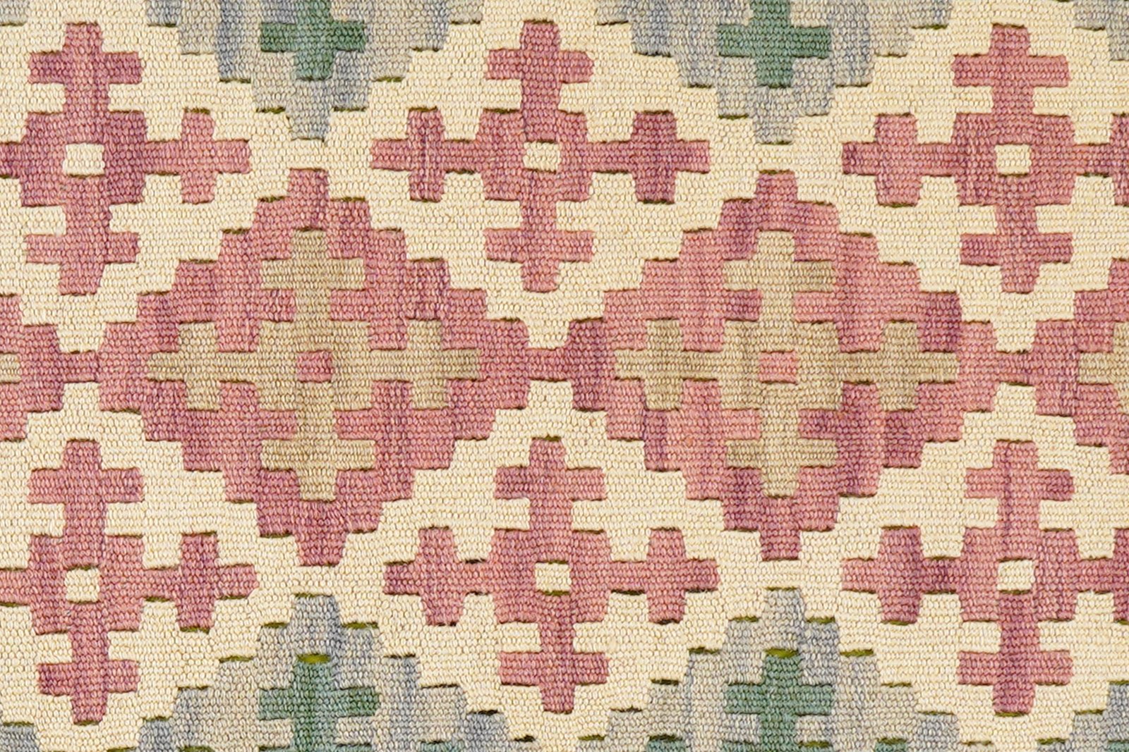 Kelim Gashgai — Handmade, 60x197 cm, Beige, 100% Virgin Wool | View 5