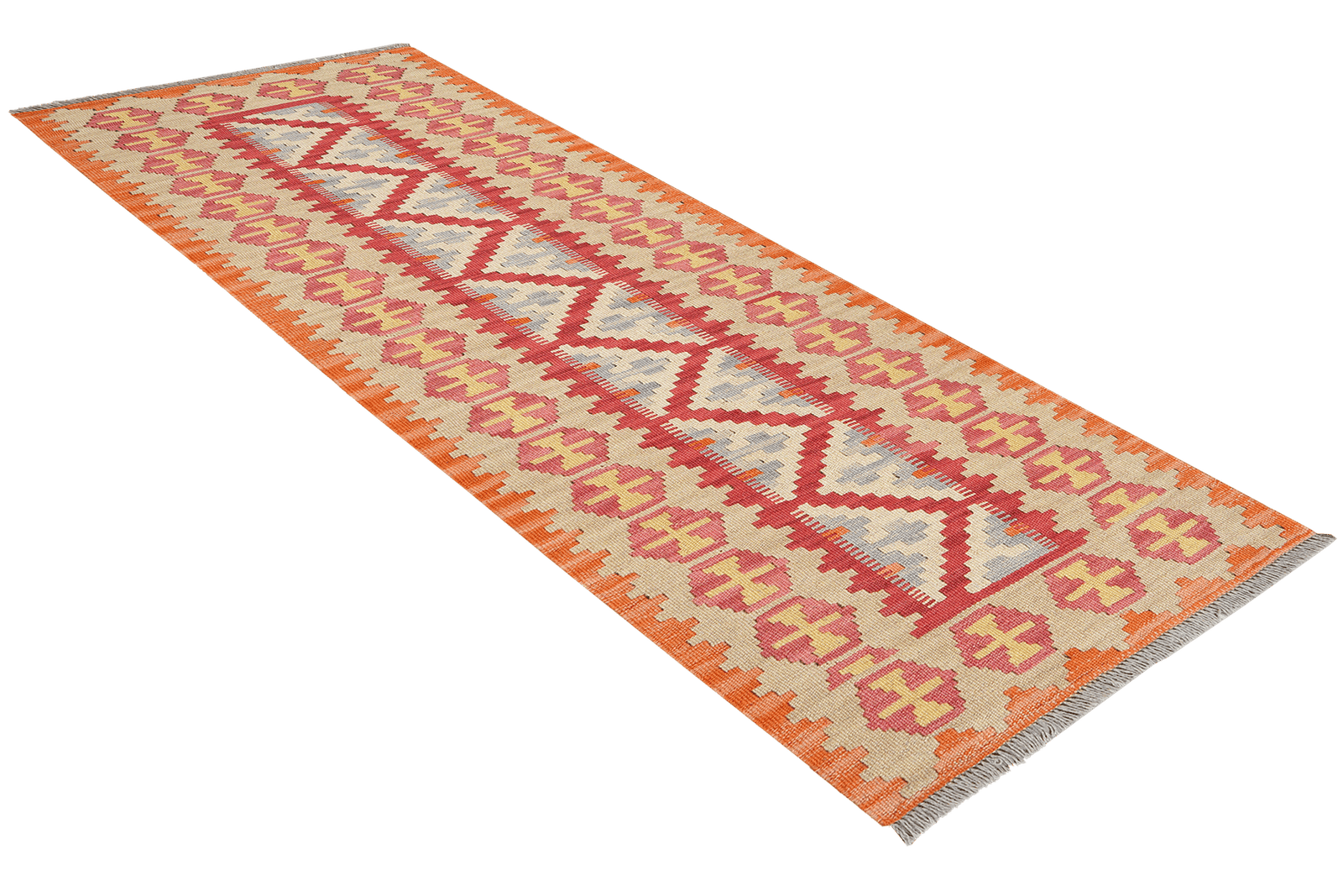 Kelim Gashgai — Handmade, 63x200 cm, Red, 100% Virgin Wool | View 4