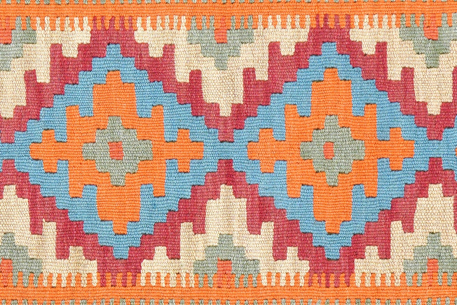 Kelim Gashgai — Handmade, 54x192 cm, Red, 100% Virgin Wool | View 5