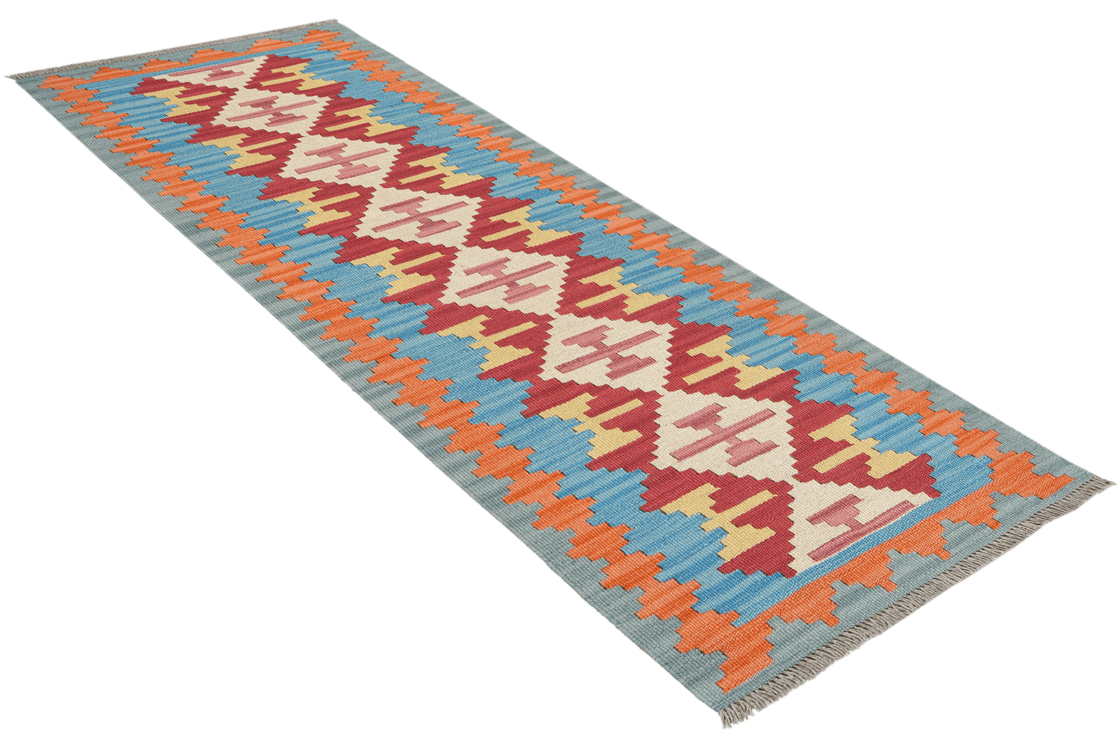 Kelim Gashgai — Handmade, 60x193 cm, Red, 100% Virgin Wool | View 4