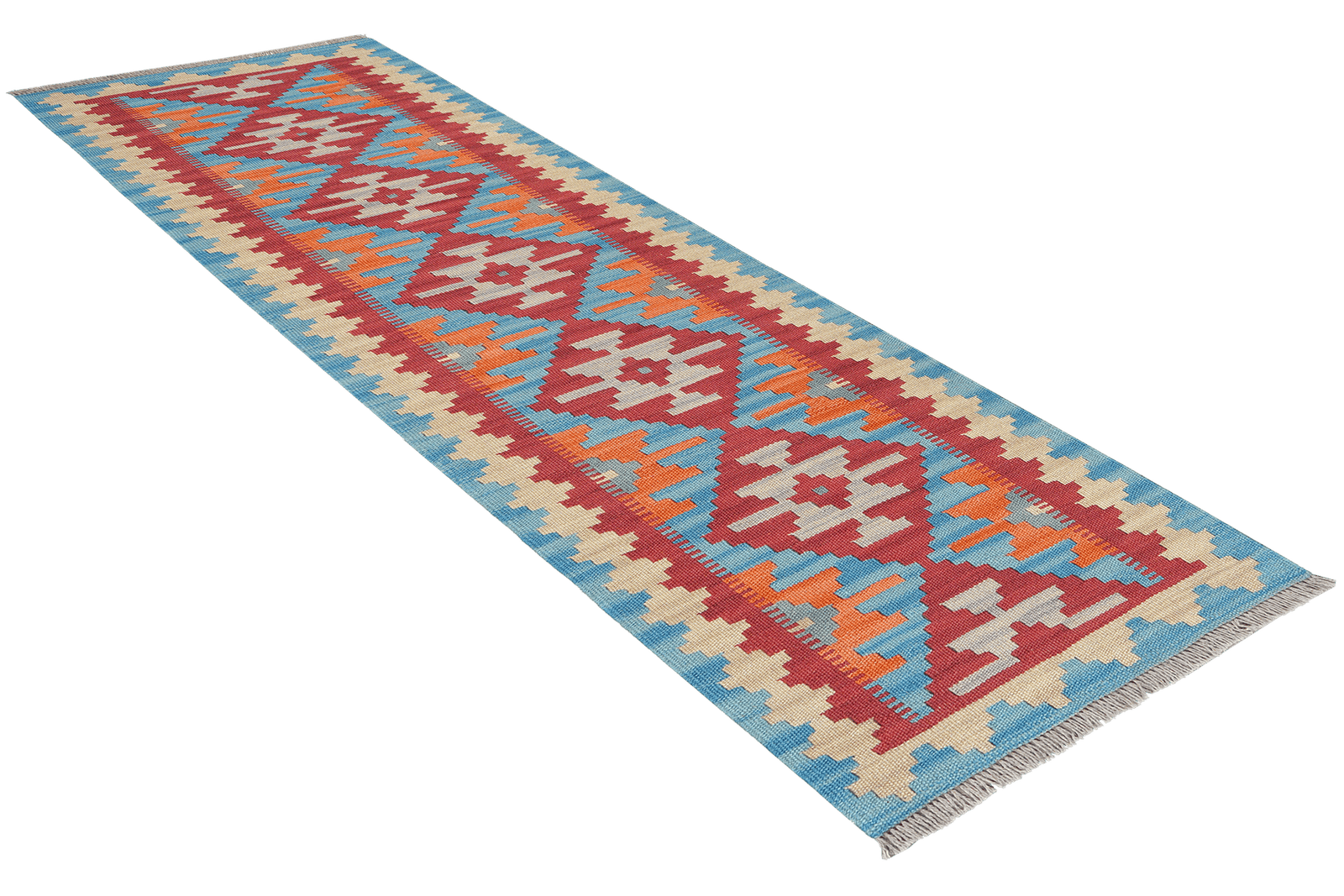 Kelim Gashgai — Handmade, 58x192 cm, Red, 100% Virgin Wool | View 4