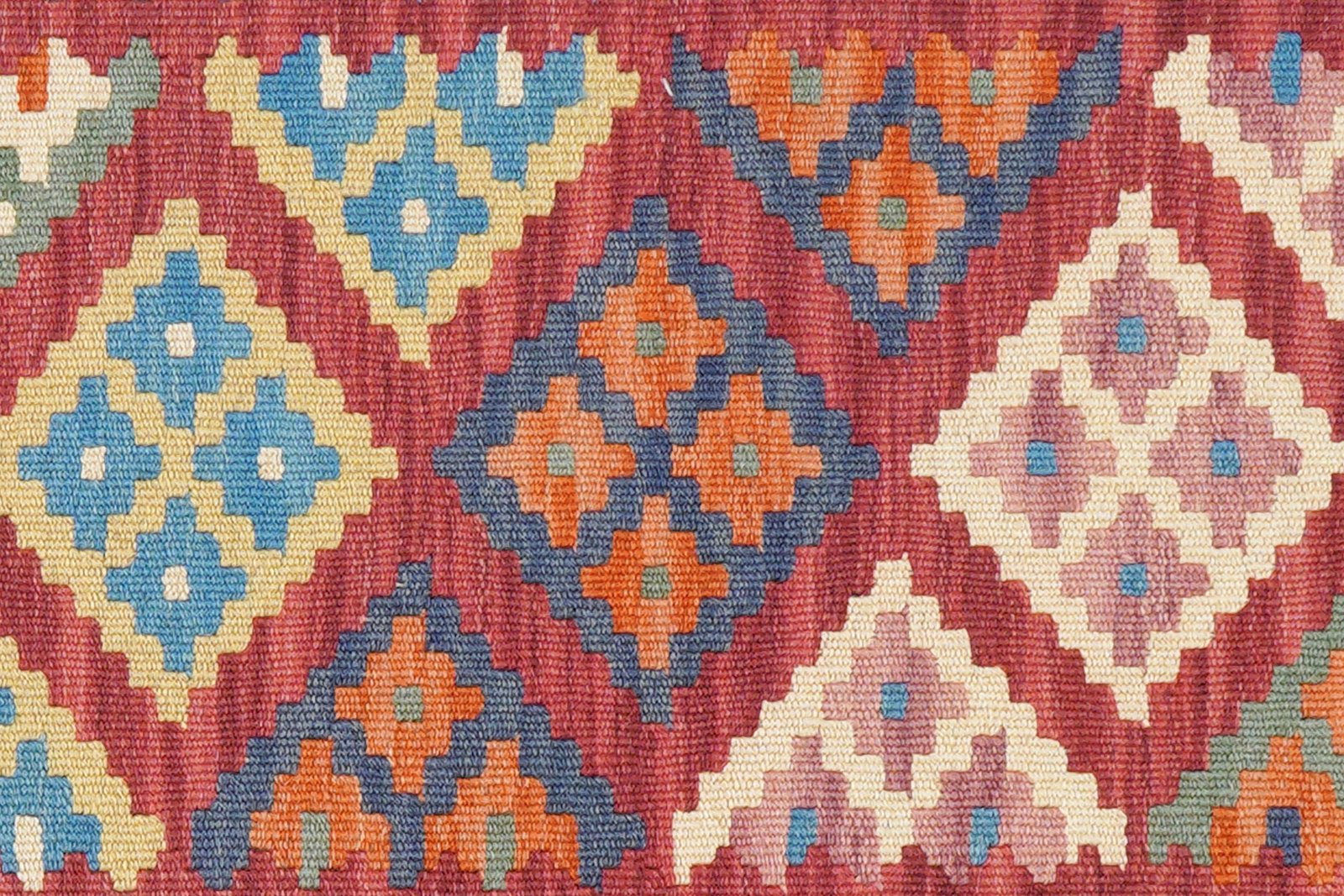 Kelim Gashgai — Handmade, 55x202 cm, Red, 100% Virgin Wool | View 5