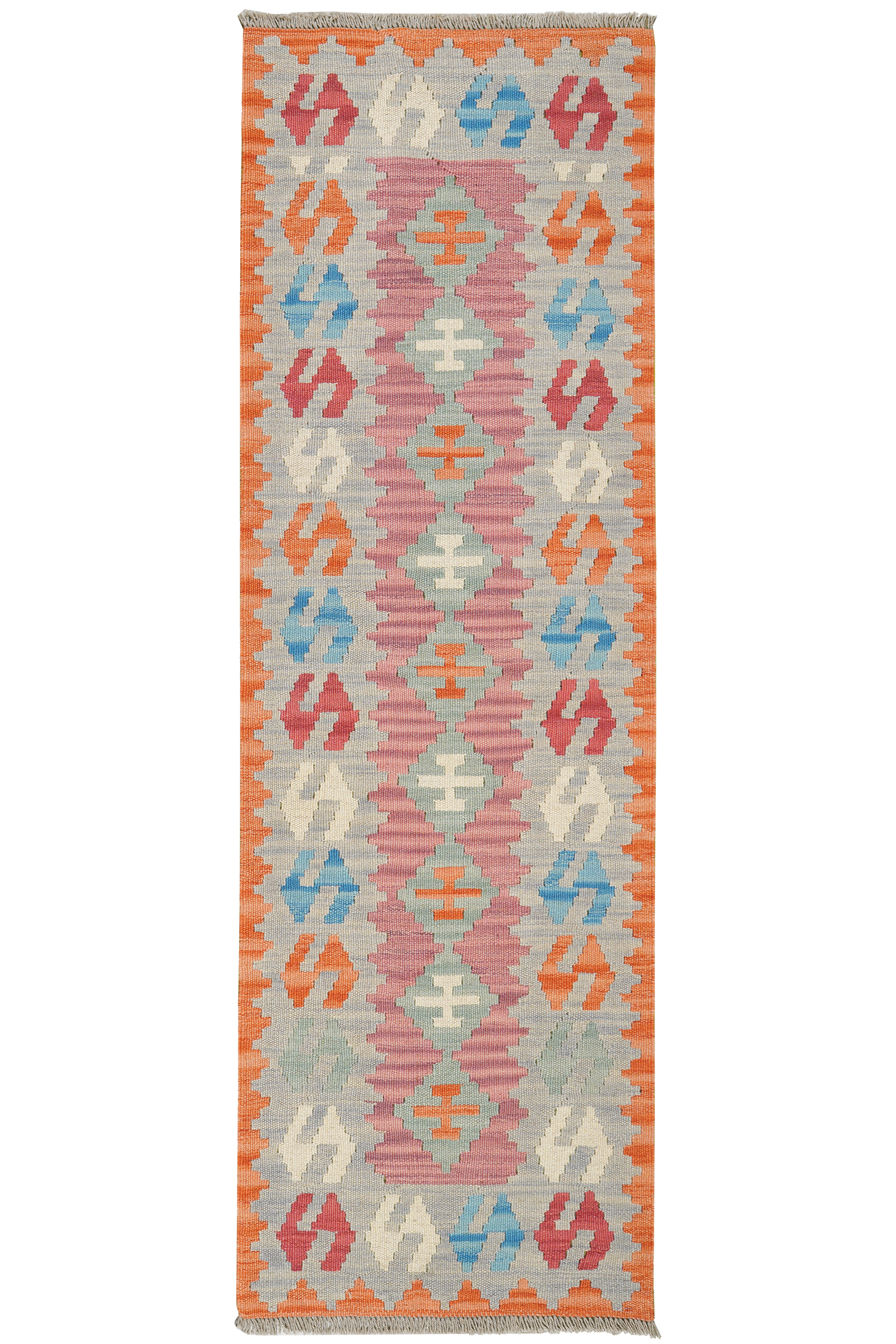 Kelim Gashgai — Handgefertigt, 191x60 cm, Beige, 100% Virgin Wool | Main view