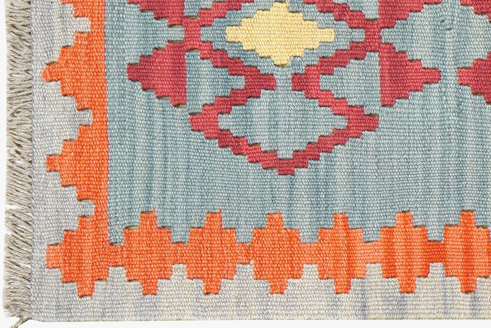 Kelim Gashgai — Handmade, 57x197 cm, Blue, 100% Virgin Wool | View 3