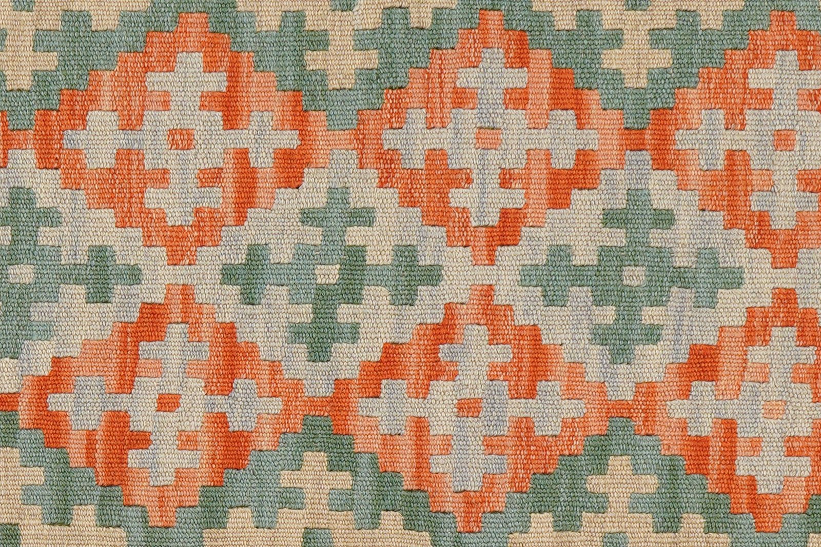 Kelim Gashgai — Handmade, 62x195 cm, Green, 100% Virgin Wool | View 5