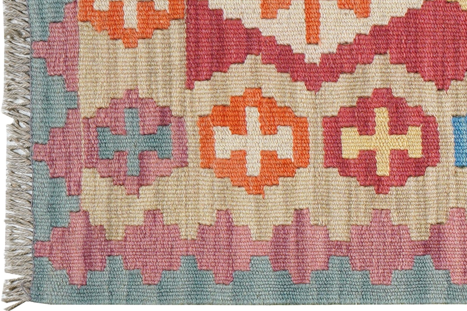 Kelim Gashgai — Handmade, 61x247 cm, Red, 100% Virgin Wool | View 3