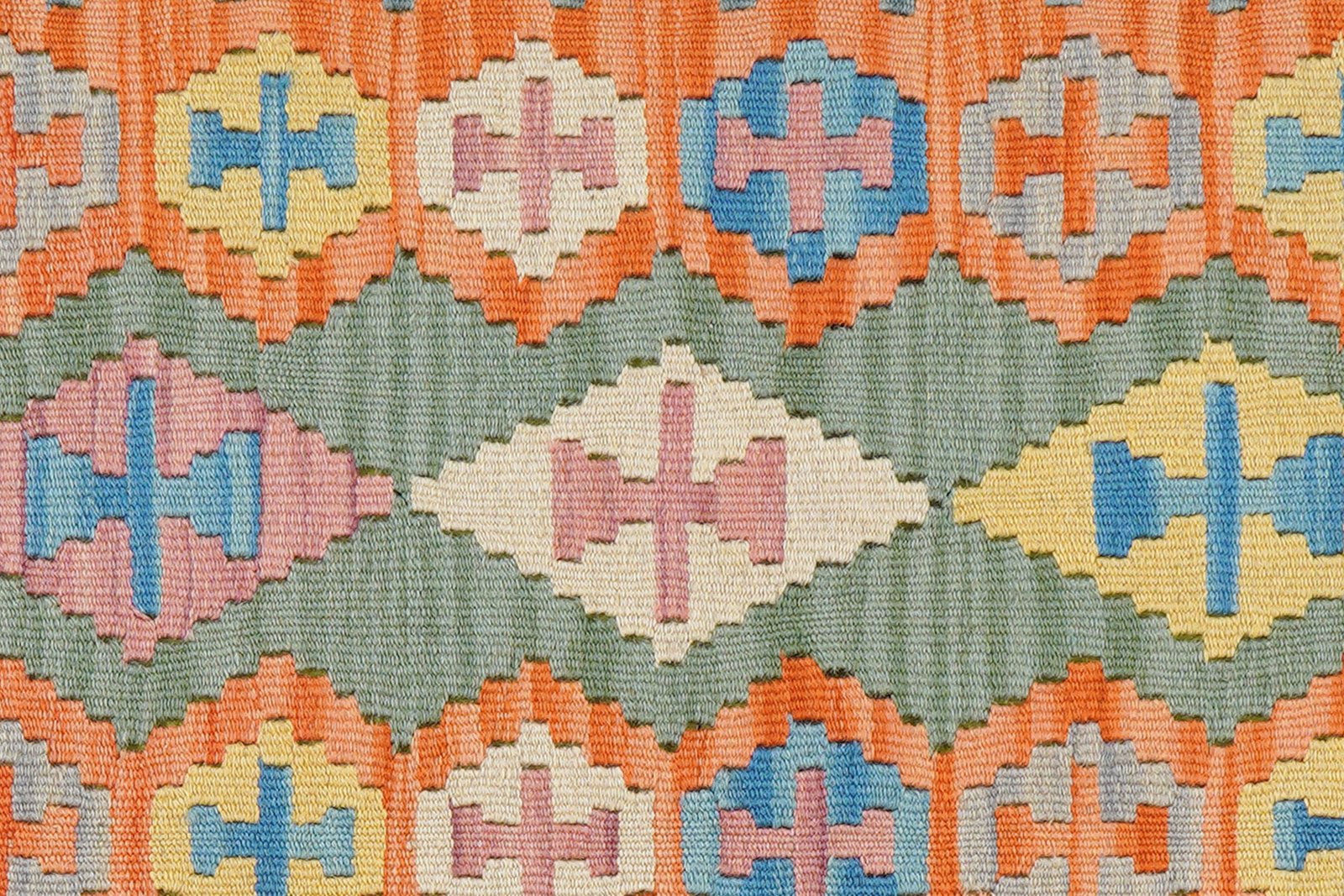 Kelim Gashgai — Handmade, 61x248 cm, Green, 100% Virgin Wool | View 5