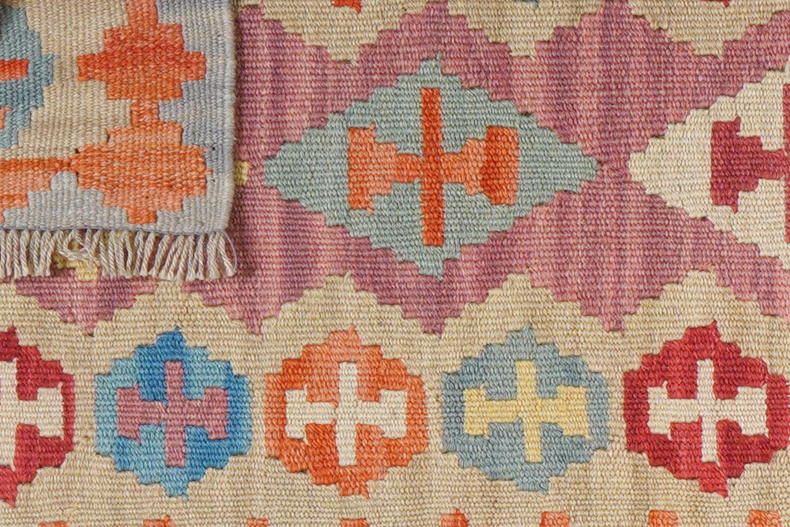 Kelim Gashgai — Handmade, 60x249 cm, Red, 100% Virgin Wool | View 6