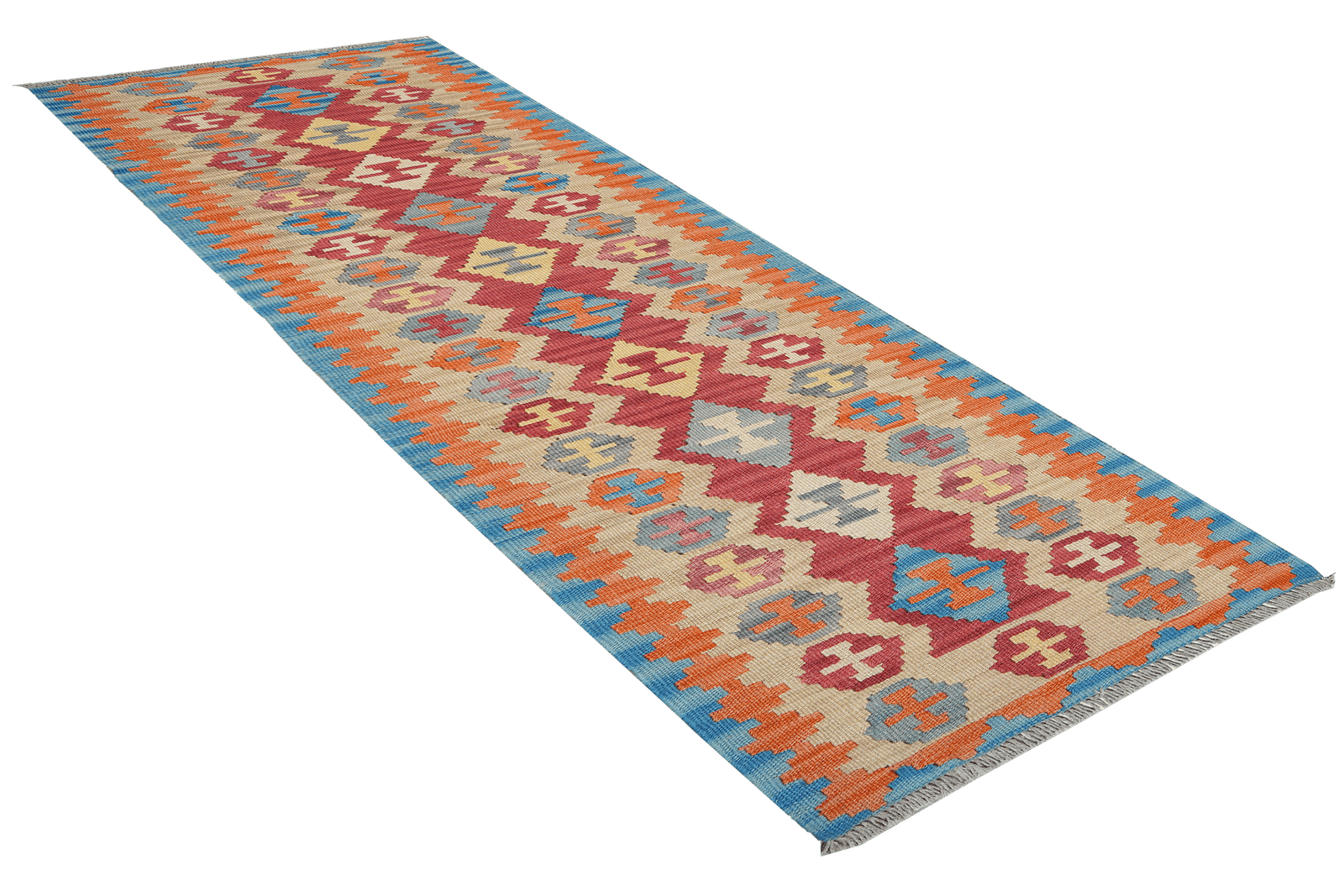 Kelim Gashgai — Handmade, 60x251 cm, Red, 100% Virgin Wool | View 4