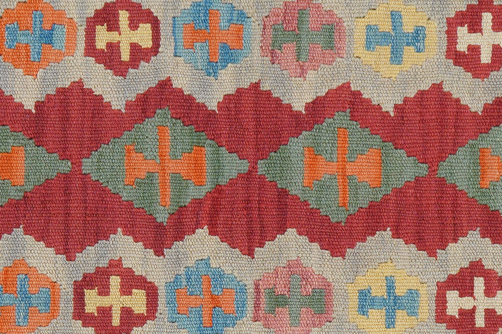 Kelim Gashgai — Handgefertigt, 246x62 cm, Beige, 100% Virgin Wool | View 6