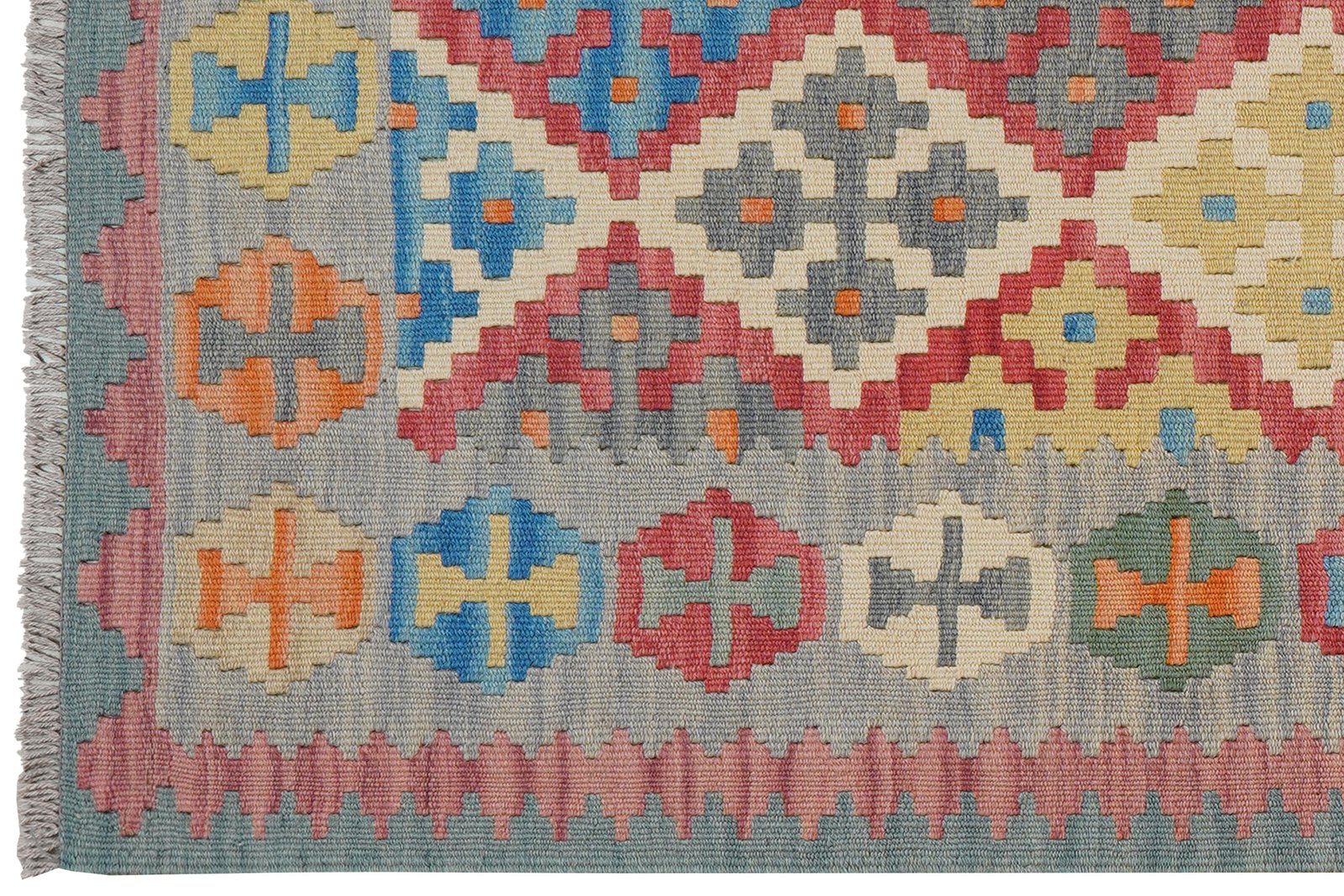 Kelim Gashgai — Handmade, 85x245 cm, Red, 100% Virgin Wool | View 3