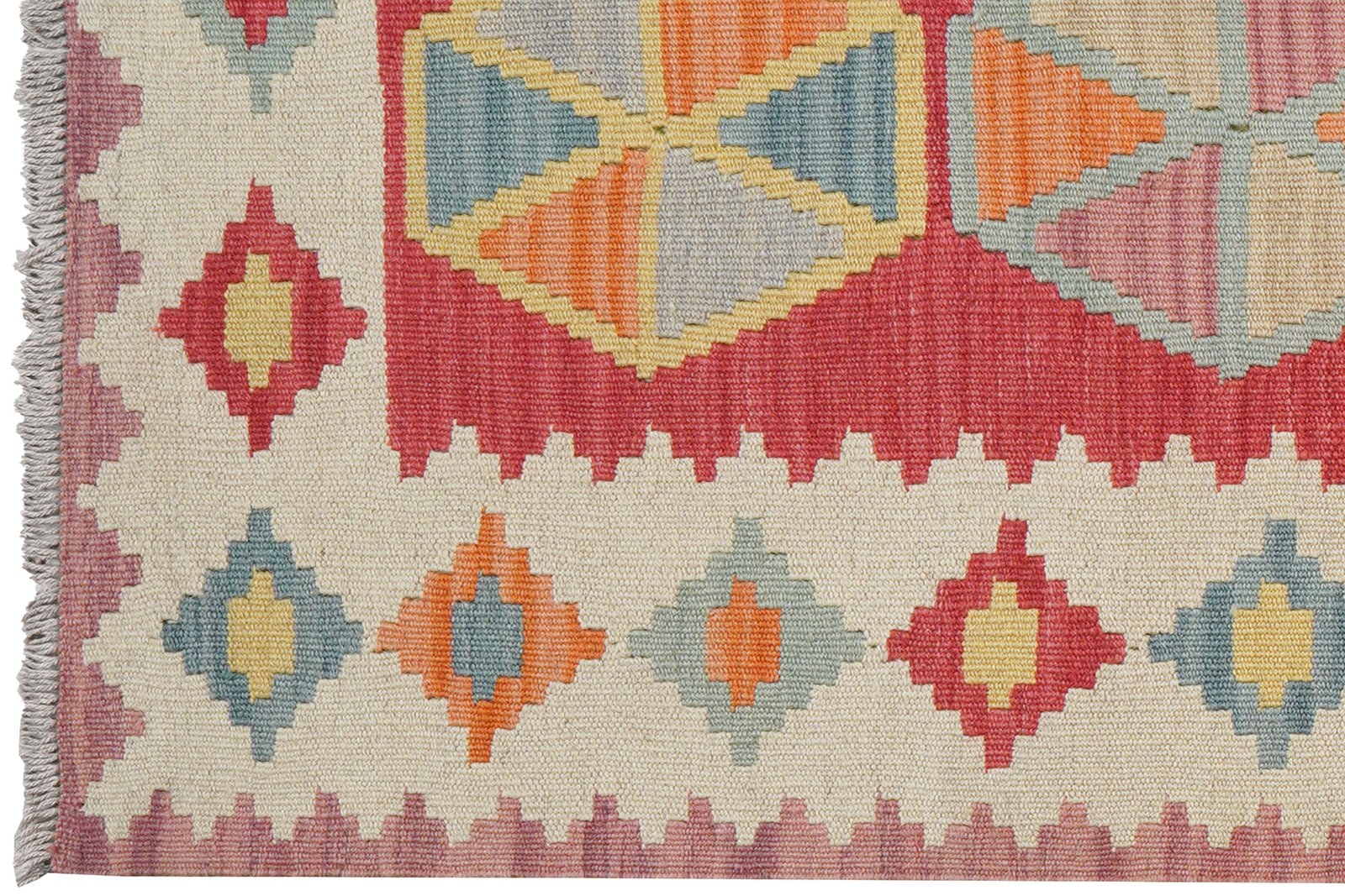 Kelim Gashgai — Handmade, 83x252 cm, Red, 100% Virgin Wool | View 3