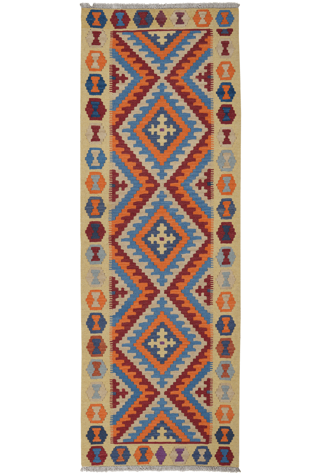 Kelim Gashgai — Handmade, 85x243 cm, Red, 100% Virgin Wool | Main view