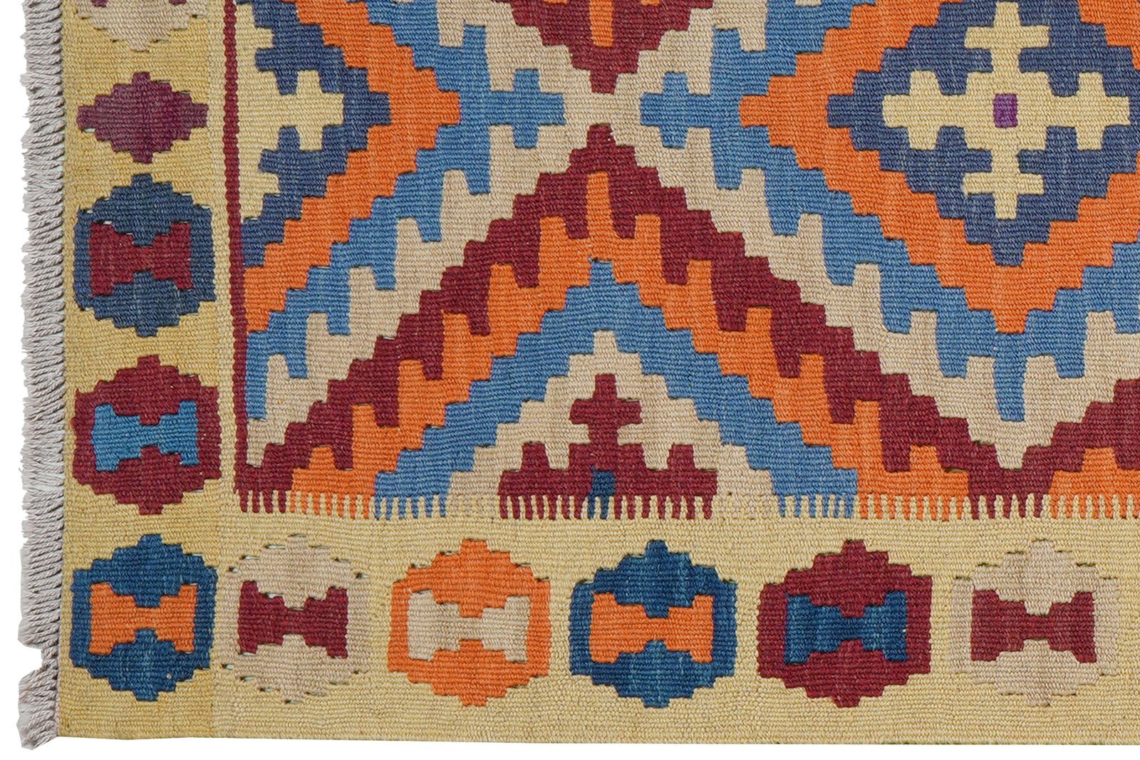 Kelim Gashgai — Handmade, 85x243 cm, Red, 100% Virgin Wool | View 3