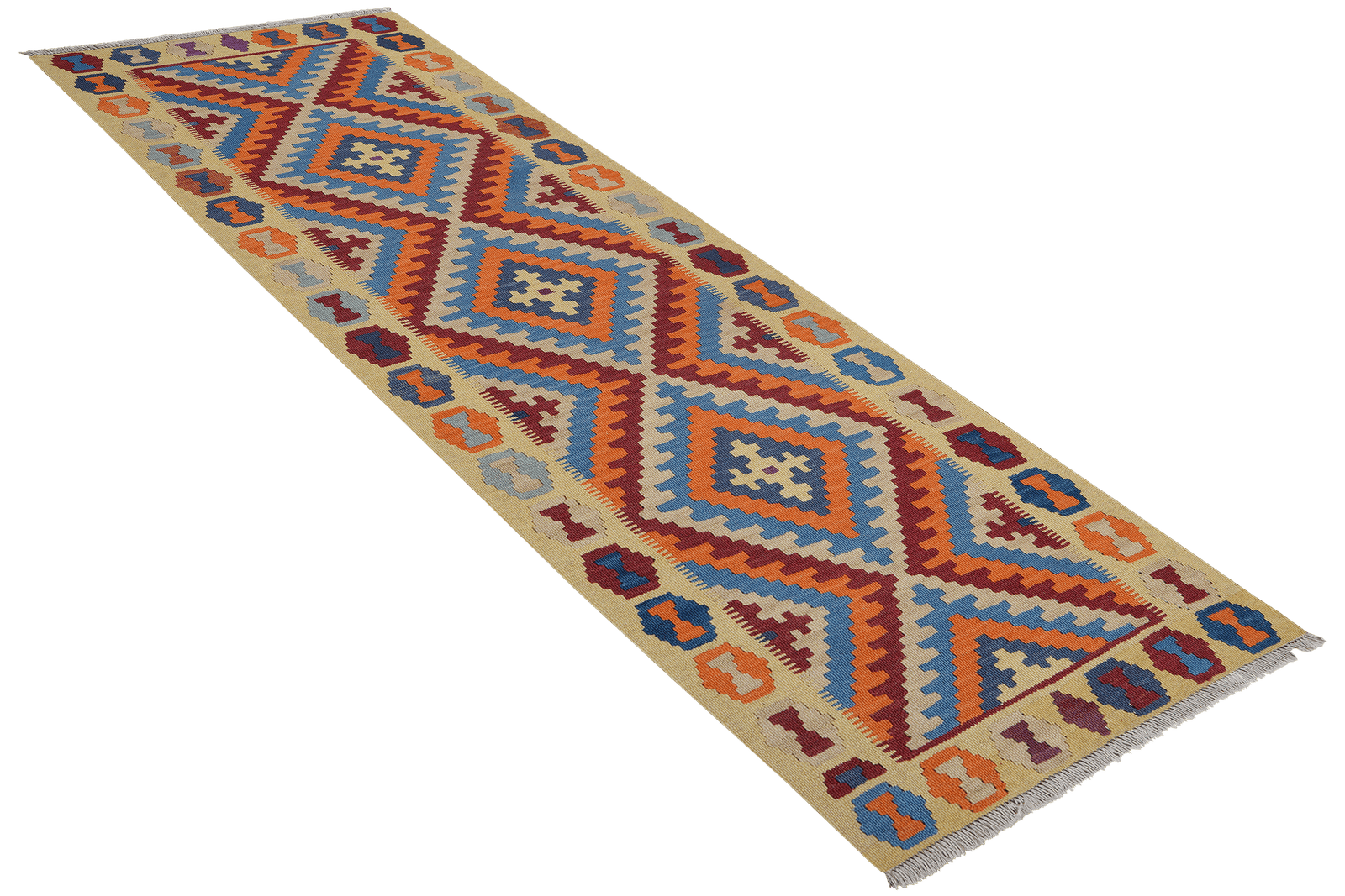 Kelim Gashgai — Handmade, 85x243 cm, Red, 100% Virgin Wool | View 4