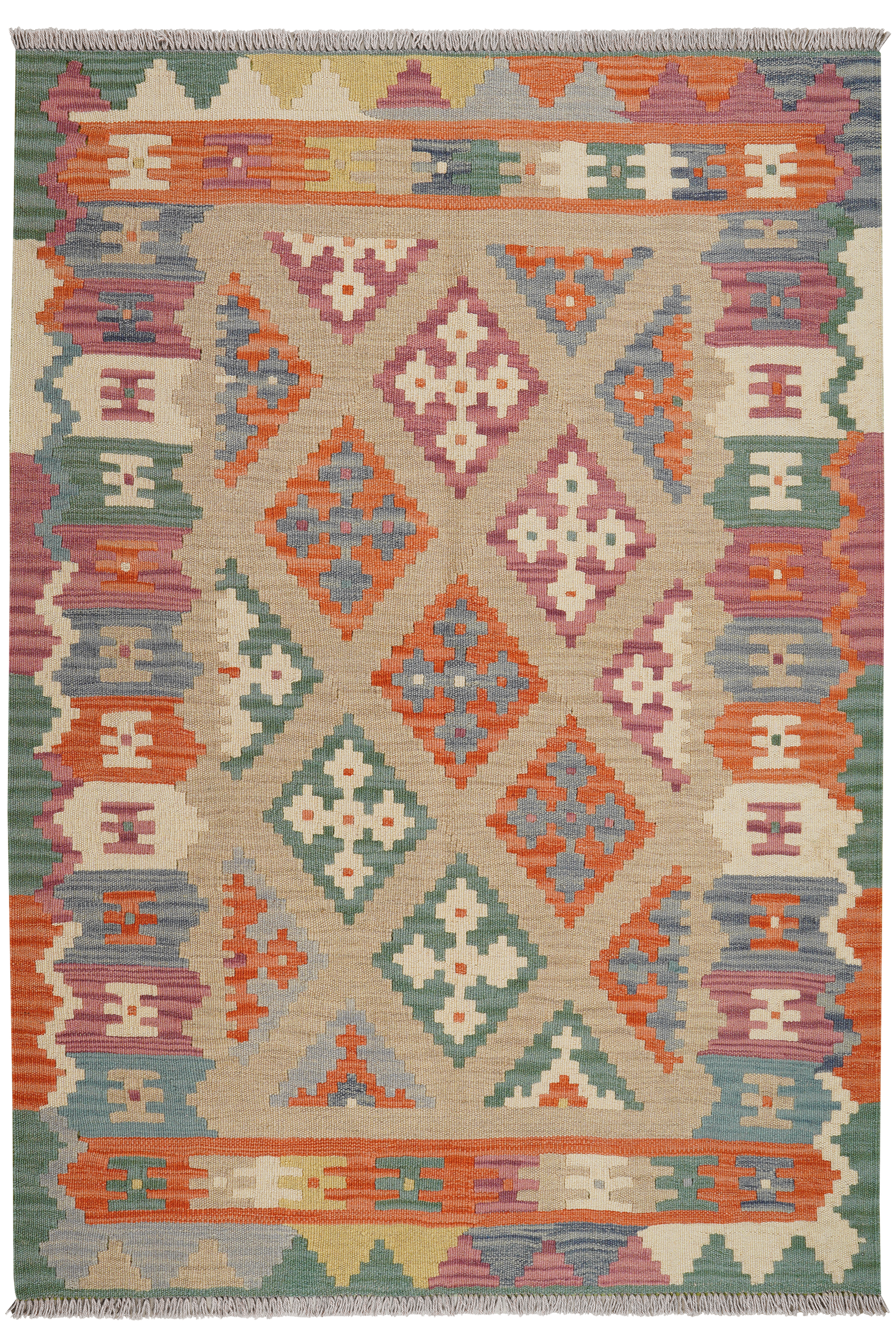 Kelim Gashgai — Handgefertigt, 179x125 cm, Bunt, 100% Virgin Wool | Main view