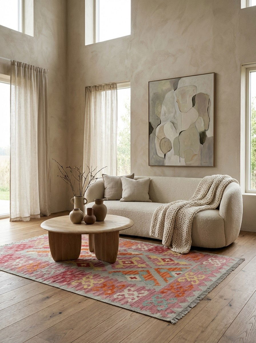 Kelim Gashgai — Handgefertigt, 170x119 cm, Rot, 100% Virgin Wool | Detail view