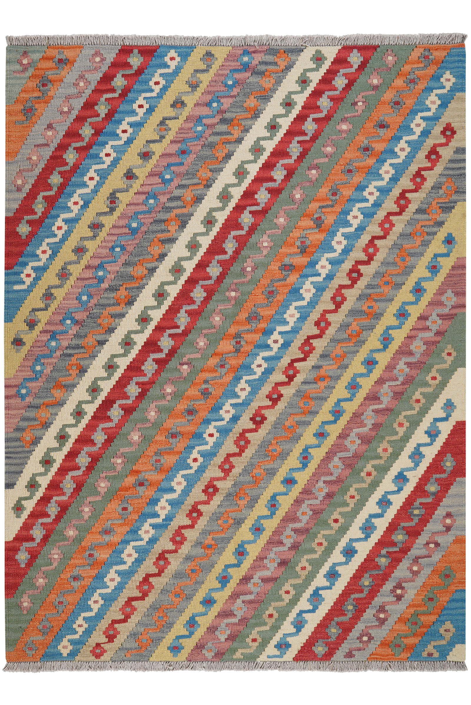 Kelim Gashgai — Handgefertigt, 176x130 cm, Bunt, 100% Virgin Wool | Main view