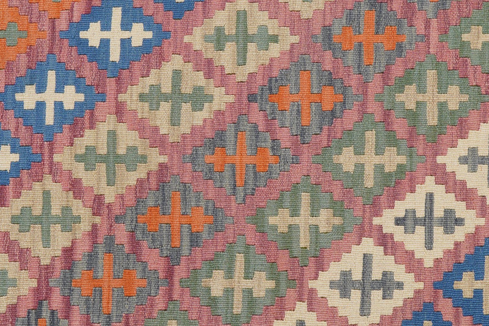 Kelim Gashgai — Handmade, 124x179 cm, Pink, 100% Virgin Wool | View 5