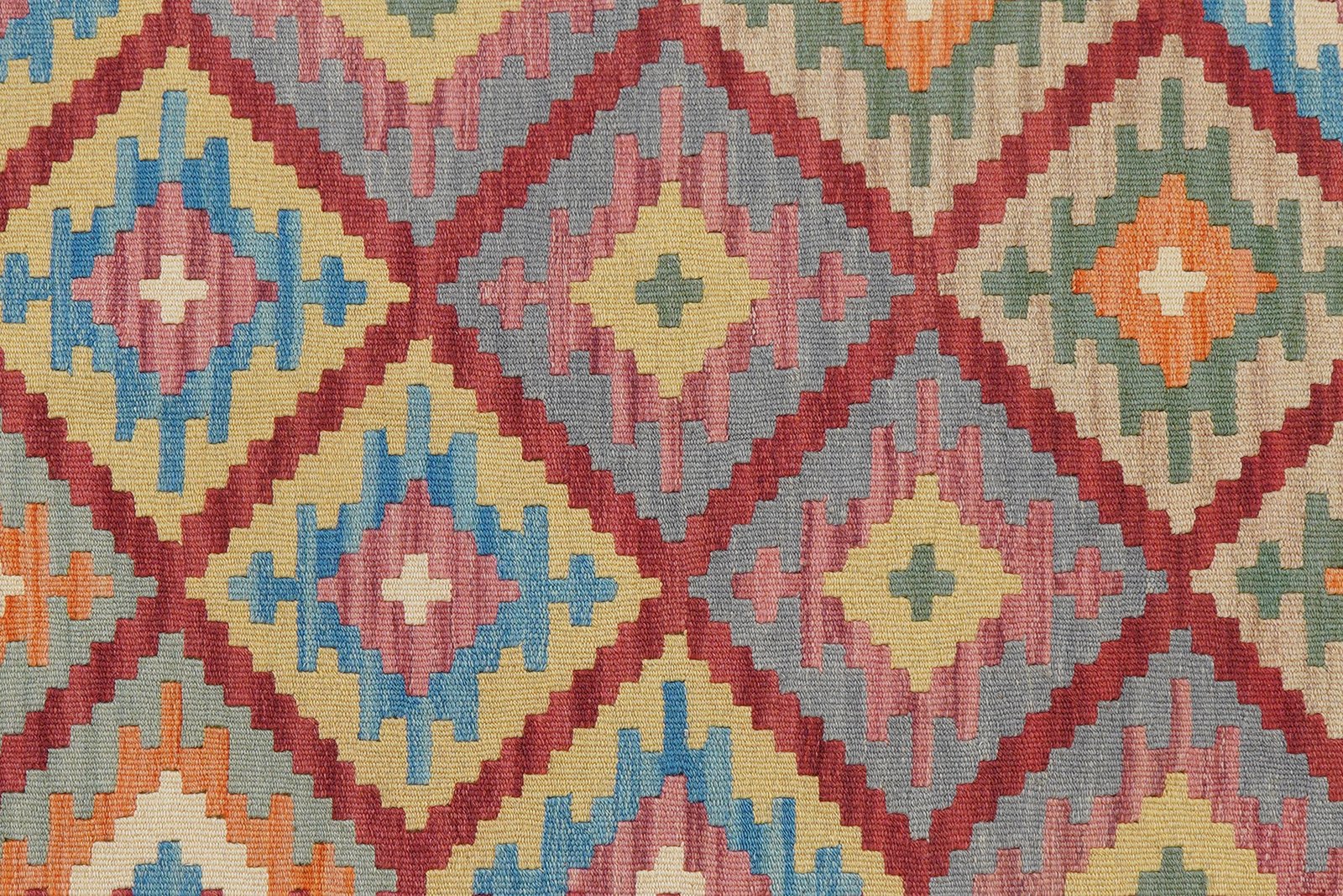 Kelim Gashgai — Handmade, 128x190 cm, Red, 100% Virgin Wool | View 5