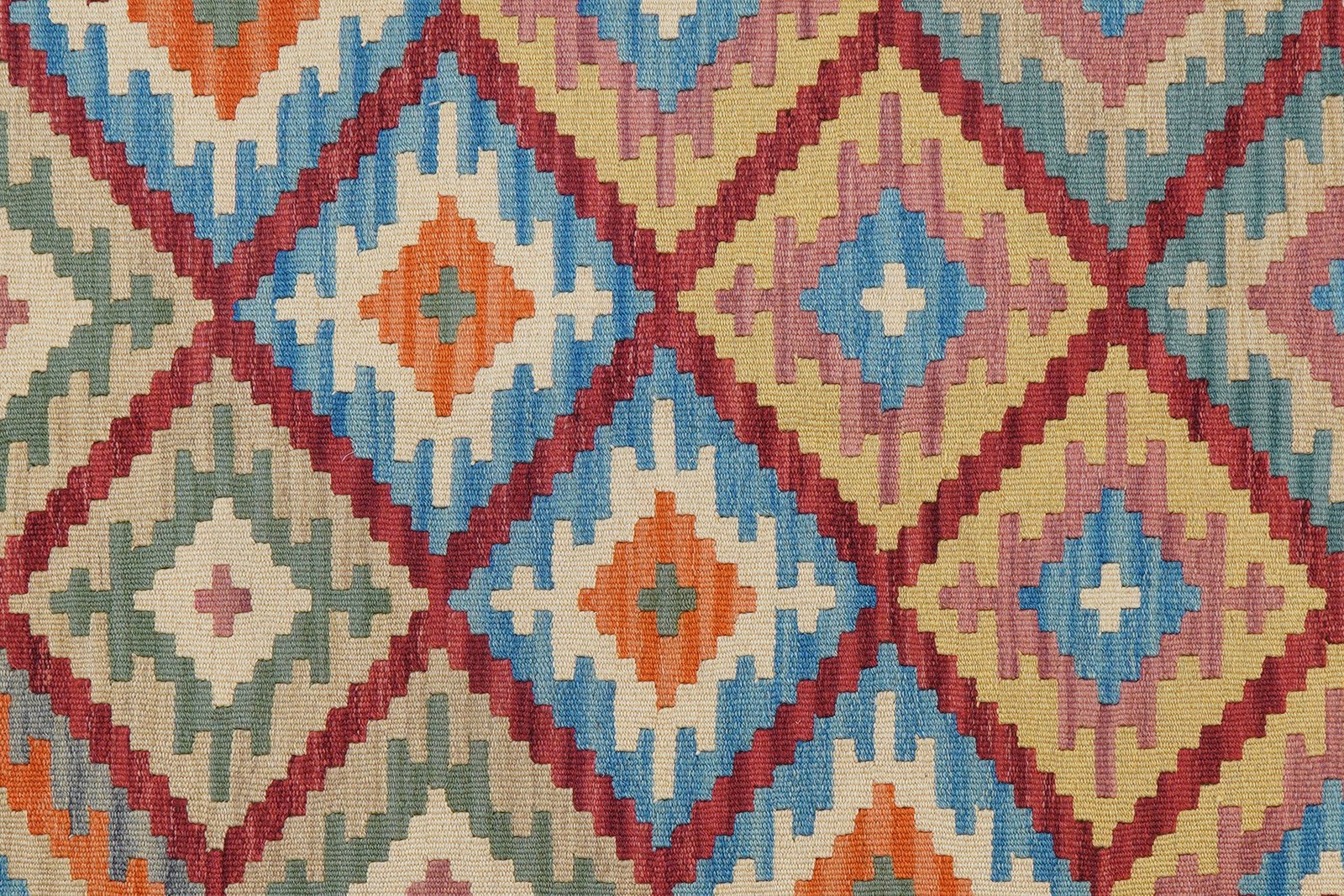 Kelim Gashgai — Handmade, 131x180 cm, Red, 100% Virgin Wool | View 5