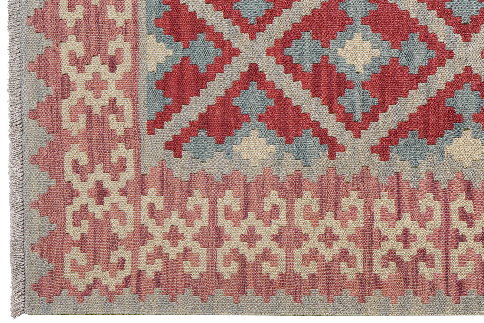 Kelim Gashgai — Handgefertigt, 174x125 cm, Rosa, 100% Virgin Wool | View 4