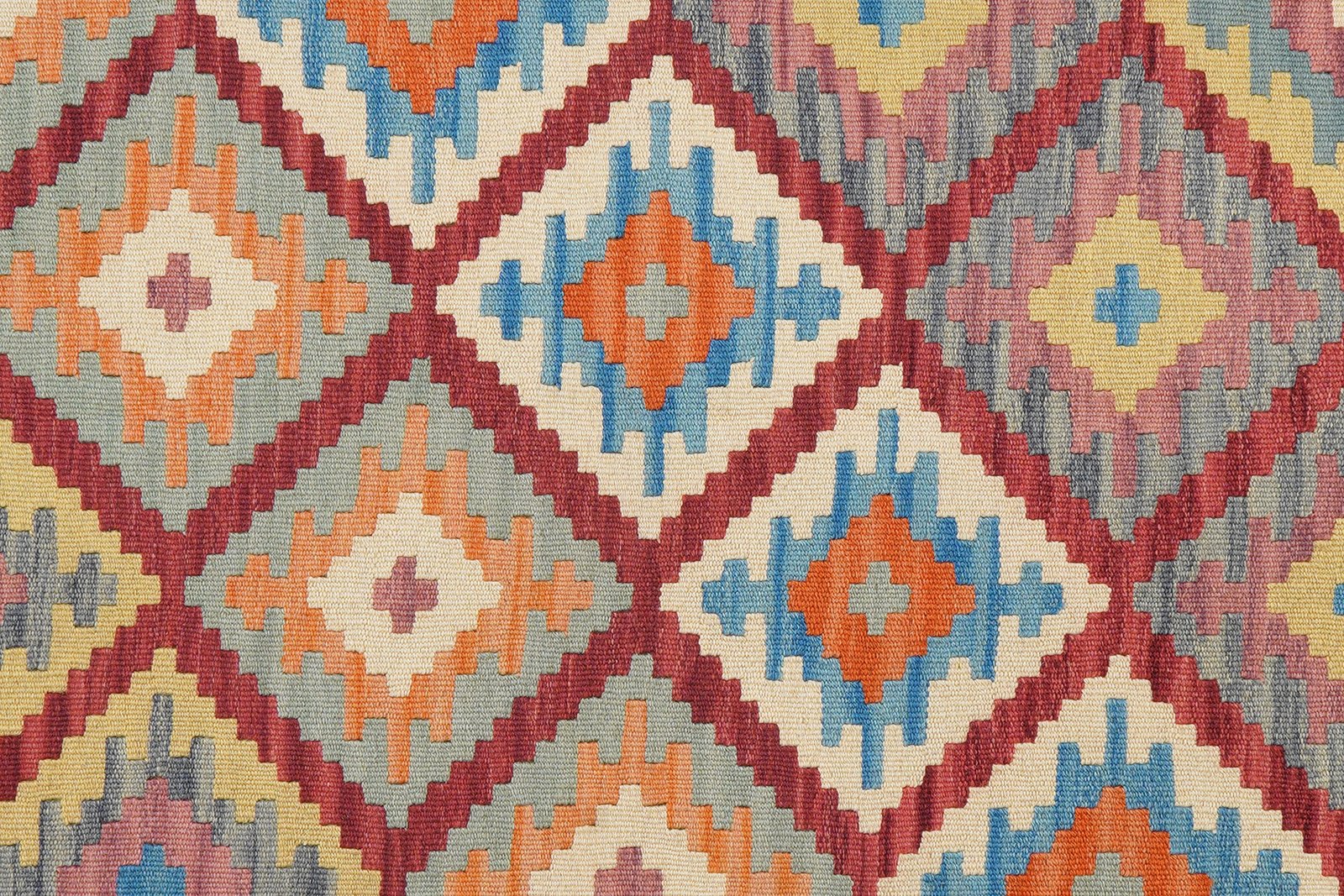 Kelim Gashgai — Handmade, 127x183 cm, Red, 100% Virgin Wool | View 5