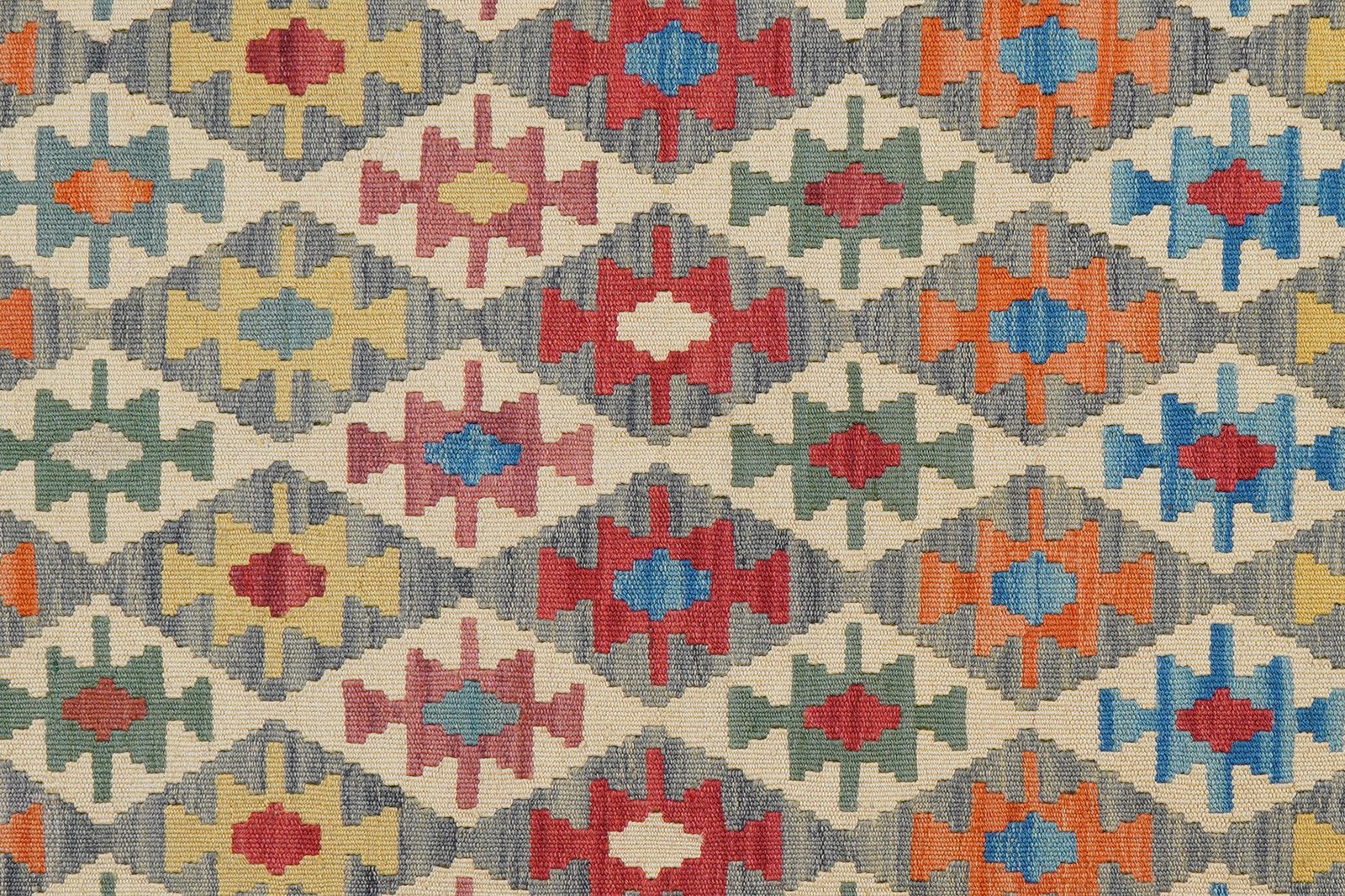 Kelim Gashgai — Handmade, 127x180 cm, Grey, 100% Virgin Wool | View 5