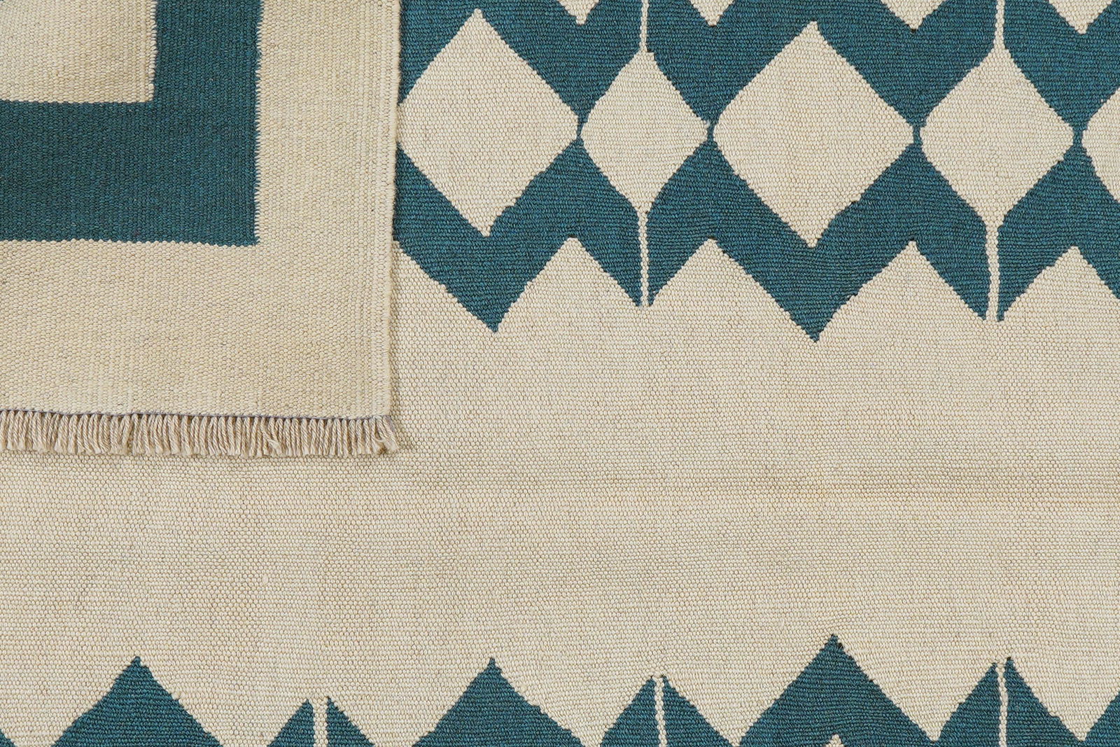 Kelim Gashgai — Handgefertigt, 196x142 cm, Grün, 100% Virgin Wool | View 7