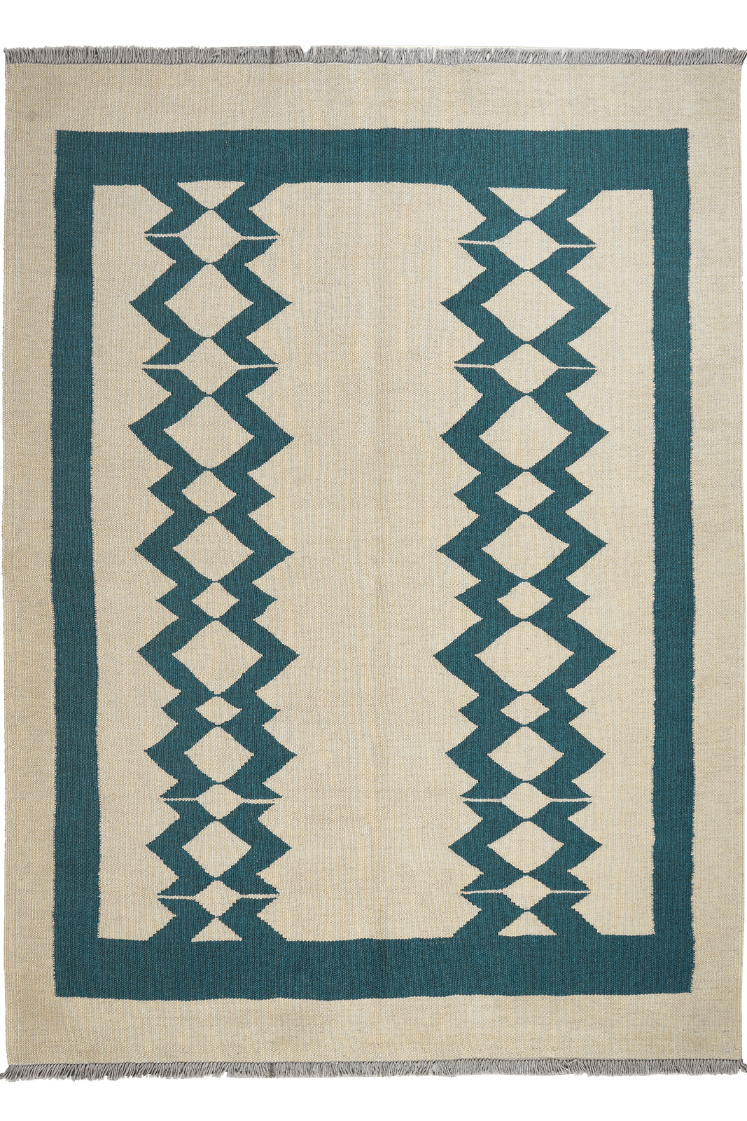 Kelim Gashgai — Handmade, 146x198 cm, Beige, 100% Virgin Wool | Main view